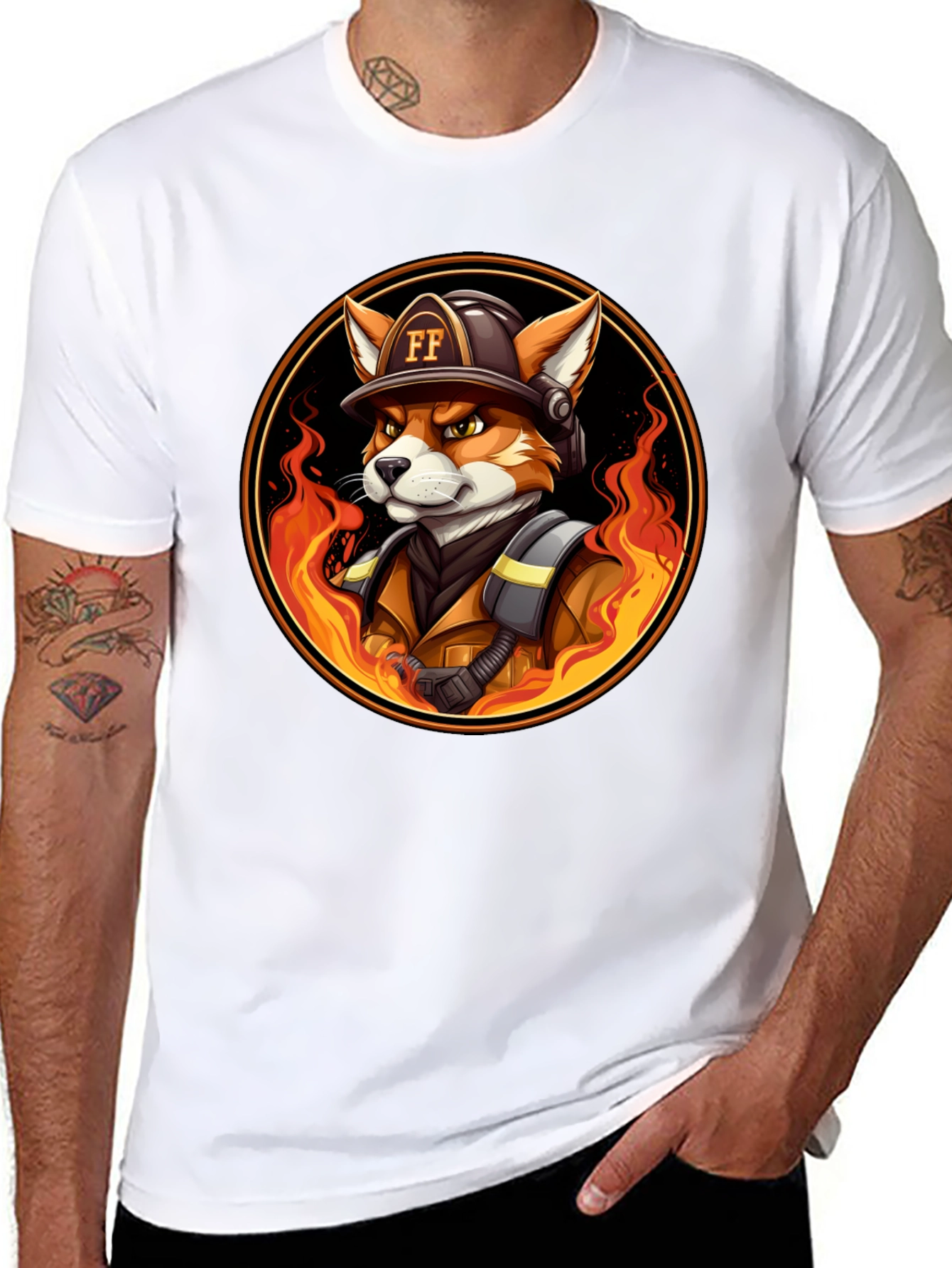 Fire Fox Cartoon T-Shirt