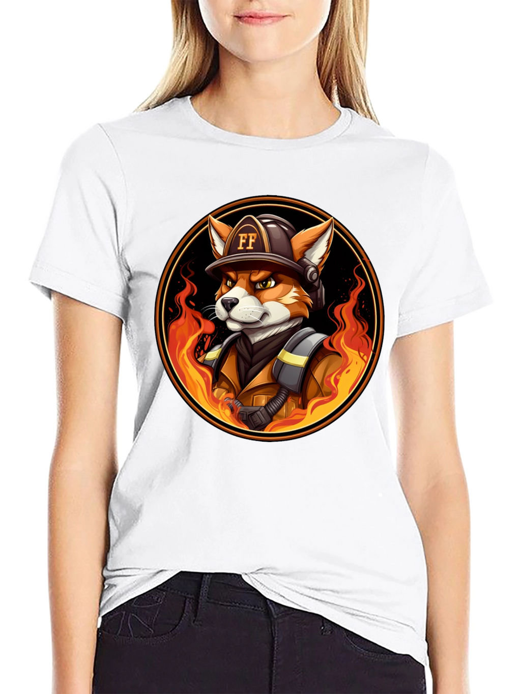 Fire Fox Cartoon T-Shirt