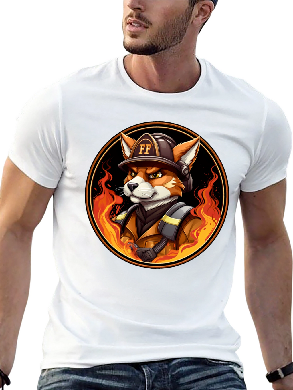 Fire Fox Cartoon T-Shirt