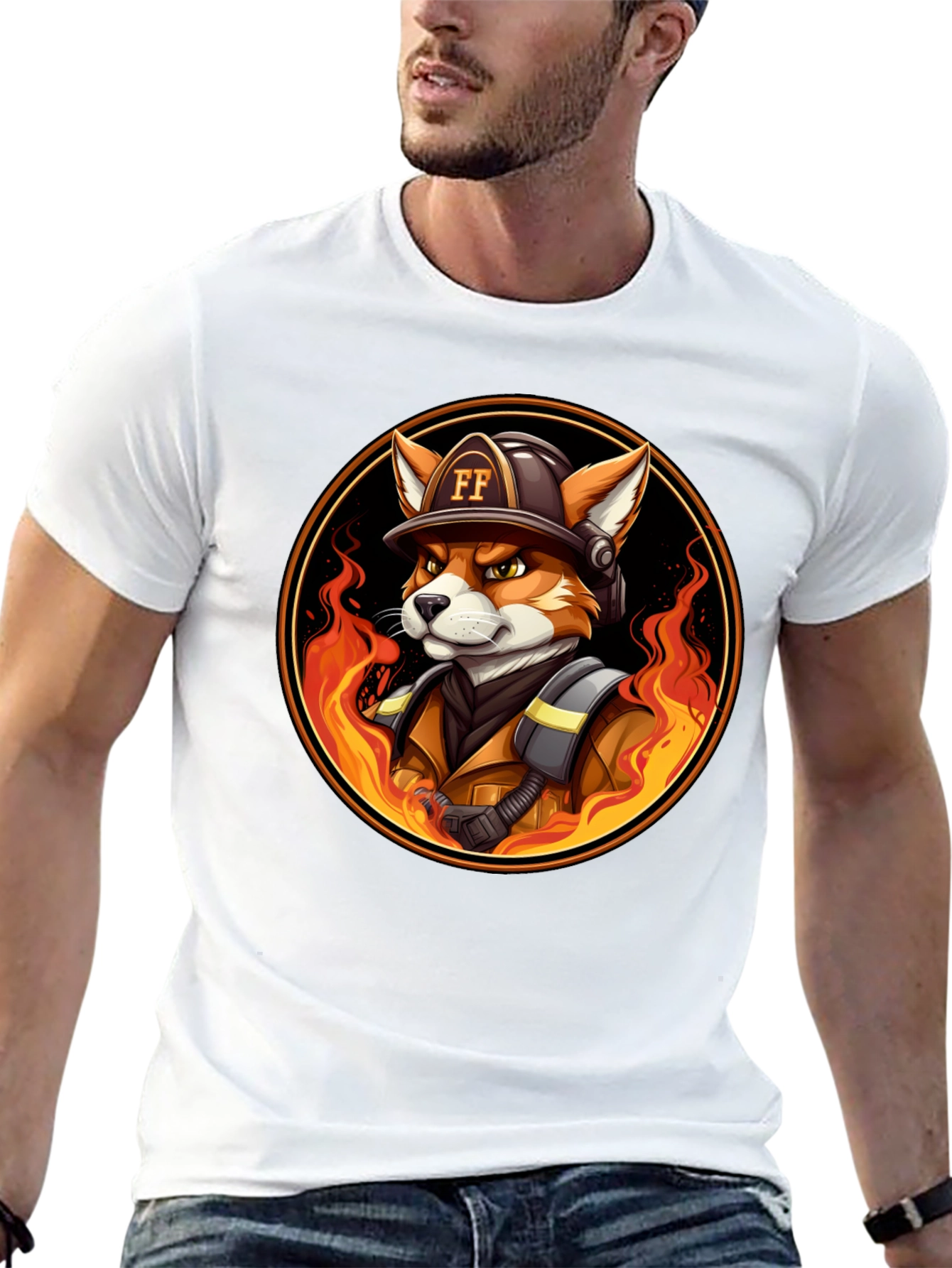 Fire Fox Cartoon T-Shirt