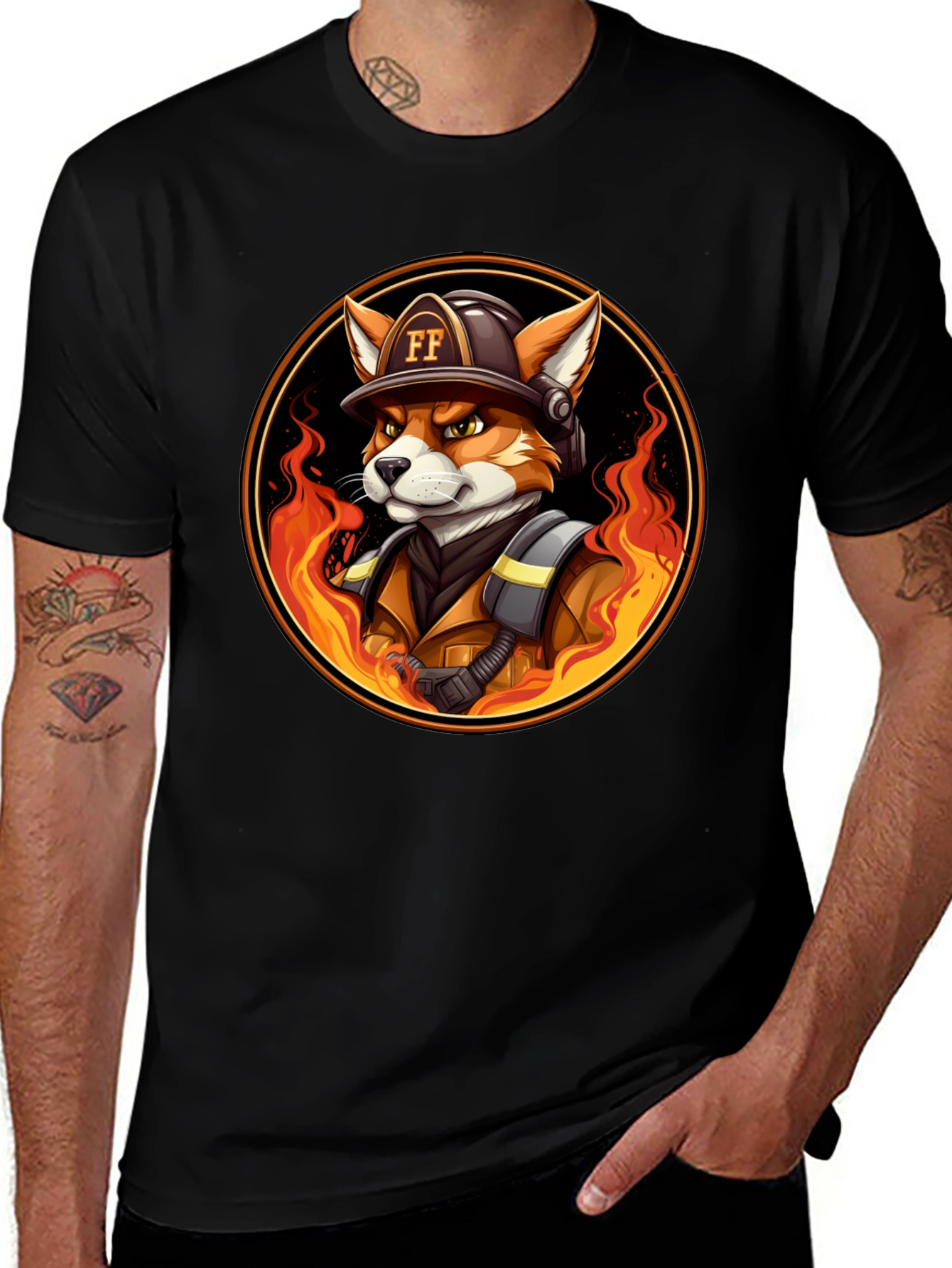 Fire Fox Cartoon T-Shirt