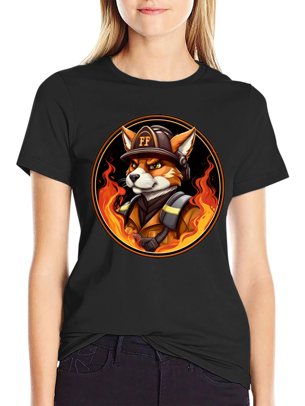 Fire Fox Cartoon T-Shirt