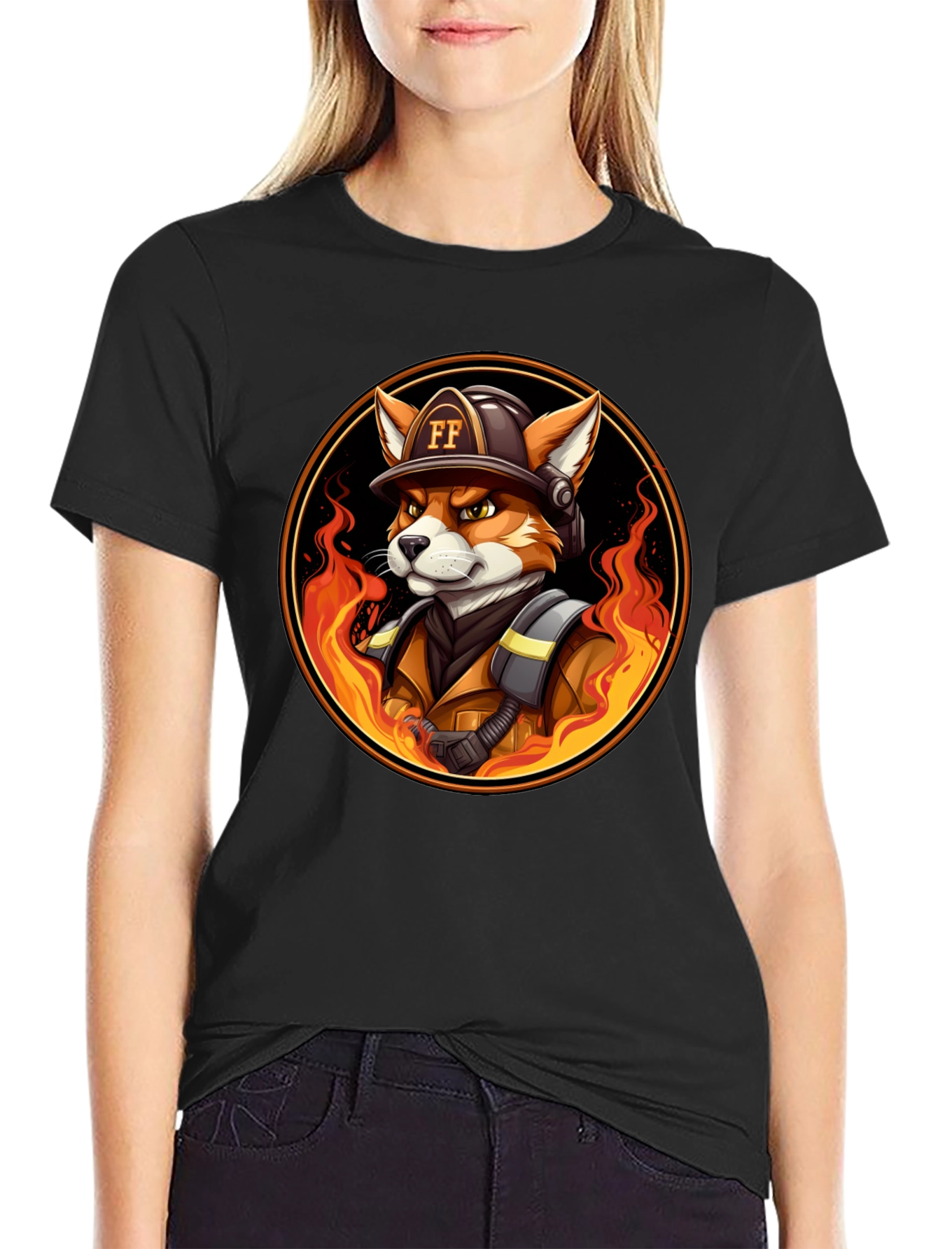 Fire Fox Cartoon T-Shirt