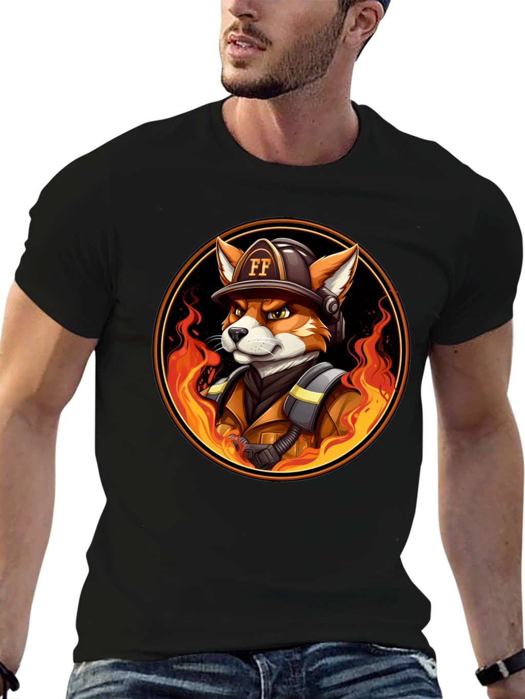 Fire Fox Cartoon T-Shirt
