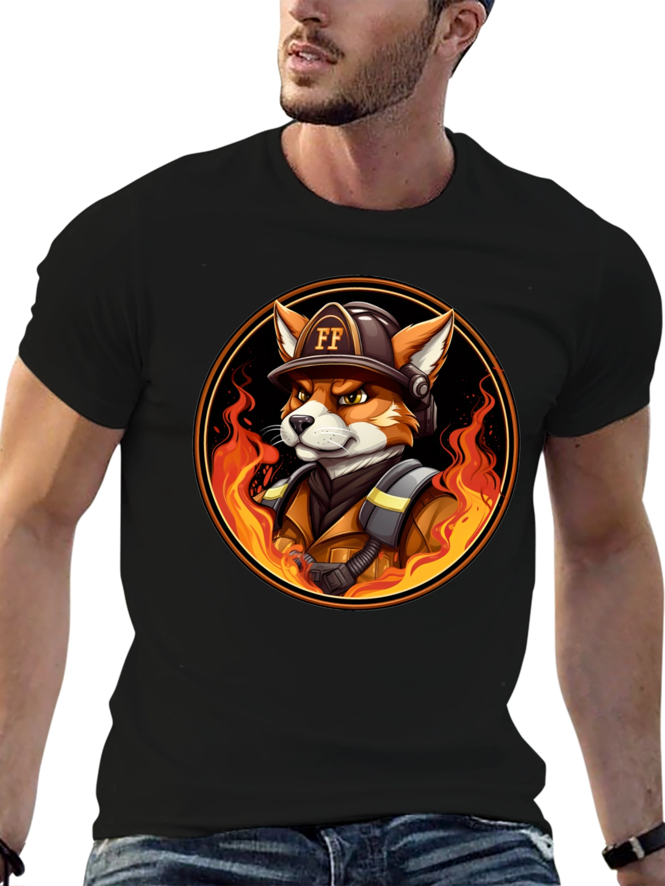 Fire Fox Cartoon T-Shirt