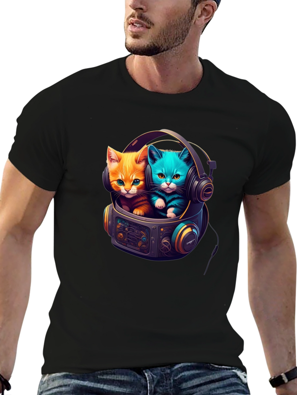 Kitten Astronaut T-Shirt - Galaxy Cats Tee