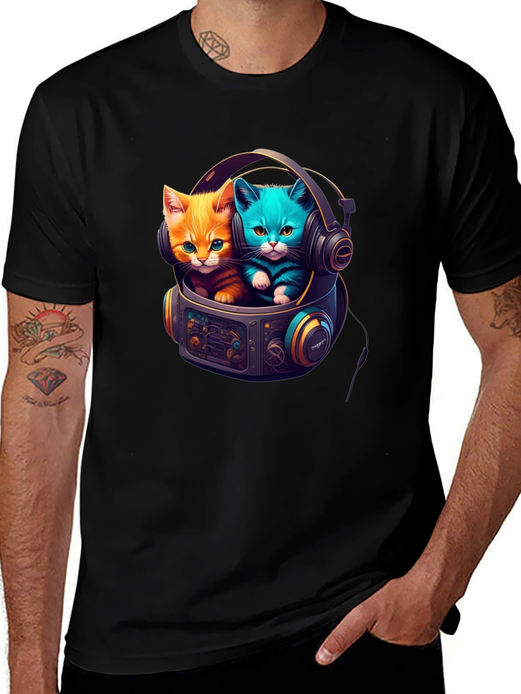 Kitten Astronaut T-Shirt - Galaxy Cats Tee