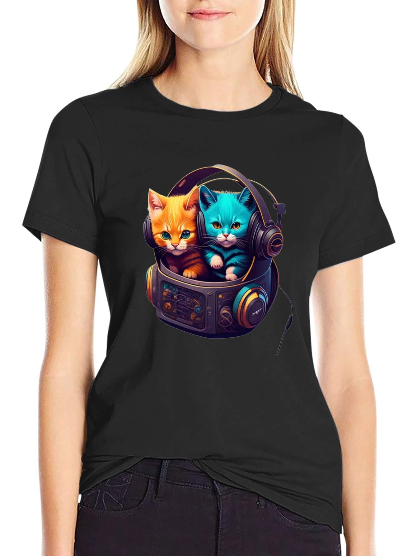 Kitten Astronaut T-Shirt - Galaxy Cats Tee