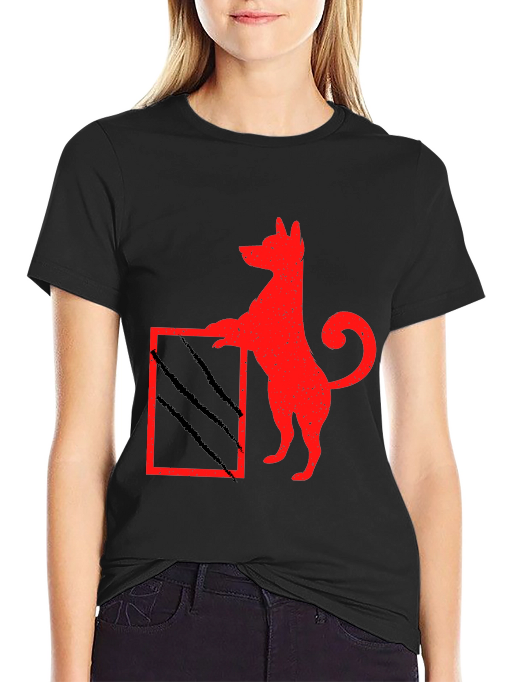 Dog Scratch Box Tee - Quirky Graphic T-Shirt