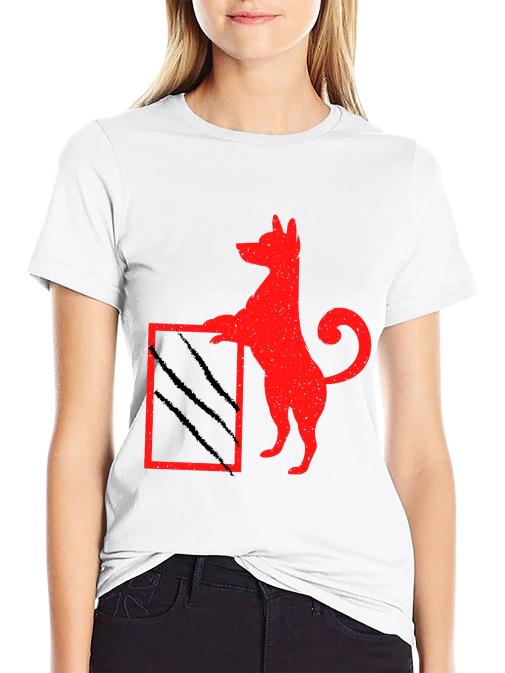 Dog Scratch Box Tee - Quirky Graphic T-Shirt