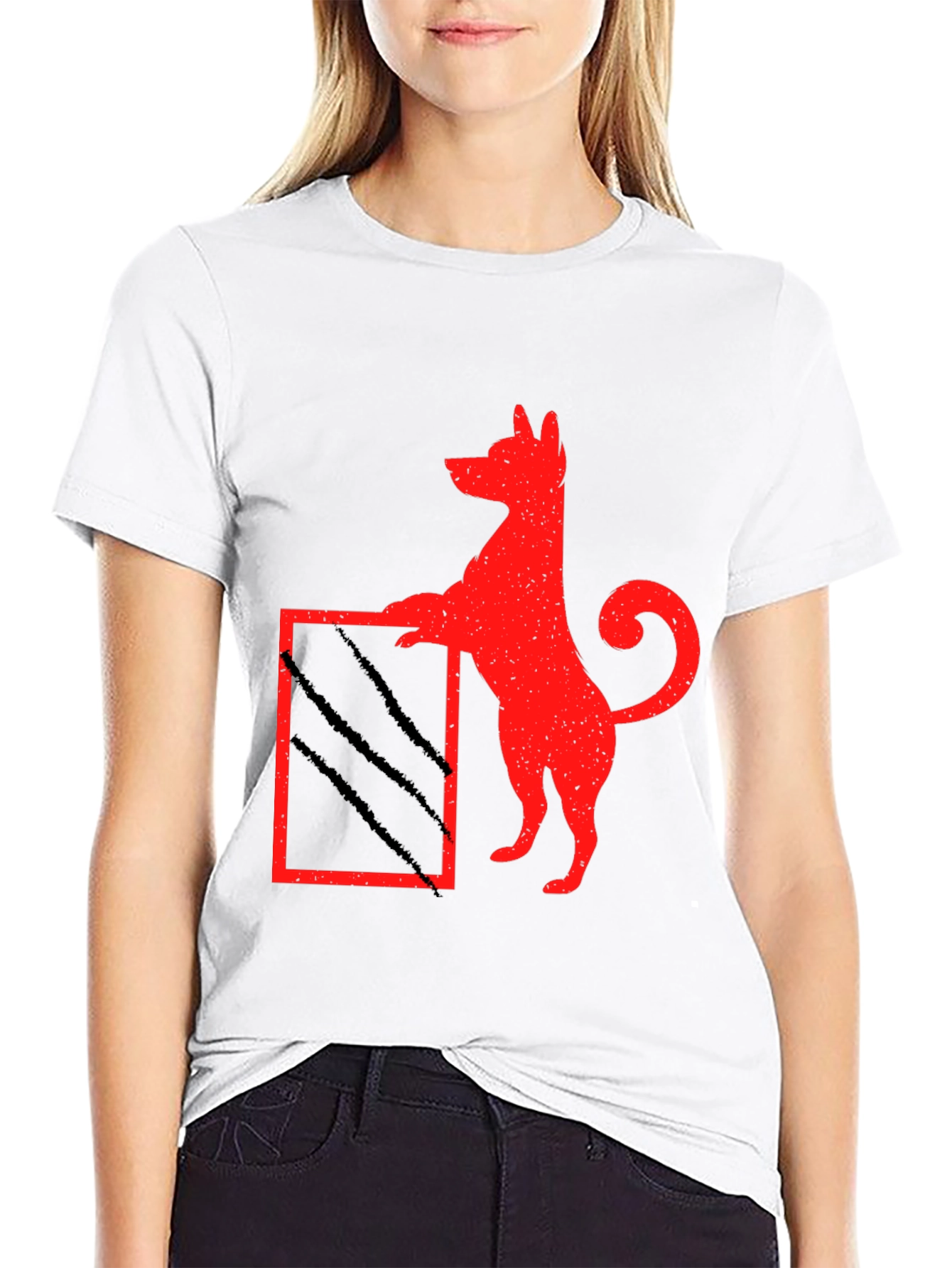 Dog Scratch Box Tee - Quirky Graphic T-Shirt