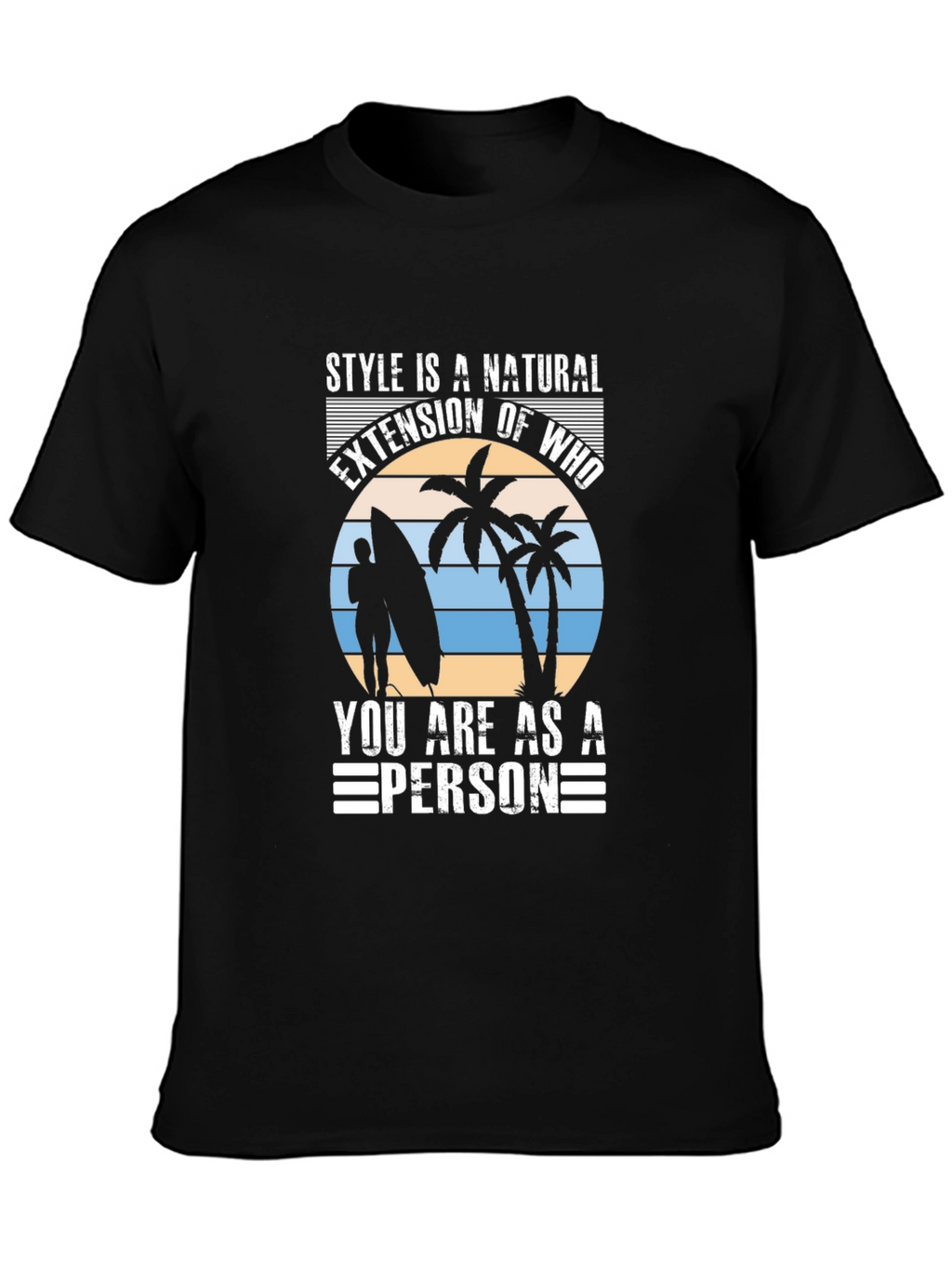 Style Is Natural Tee - Surfer Graphic T-Shirt