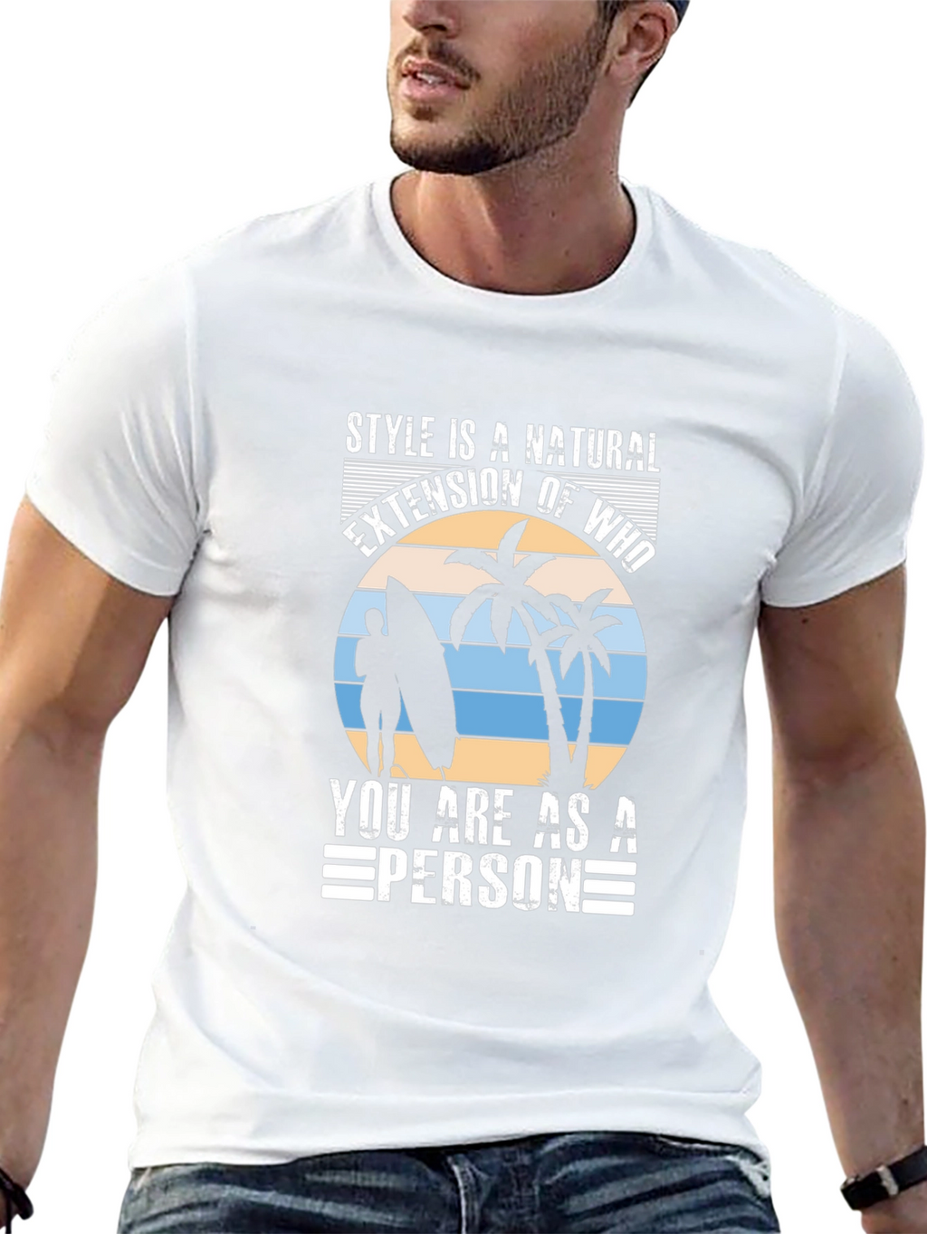 Style Is Natural Tee - Surfer Graphic T-Shirt