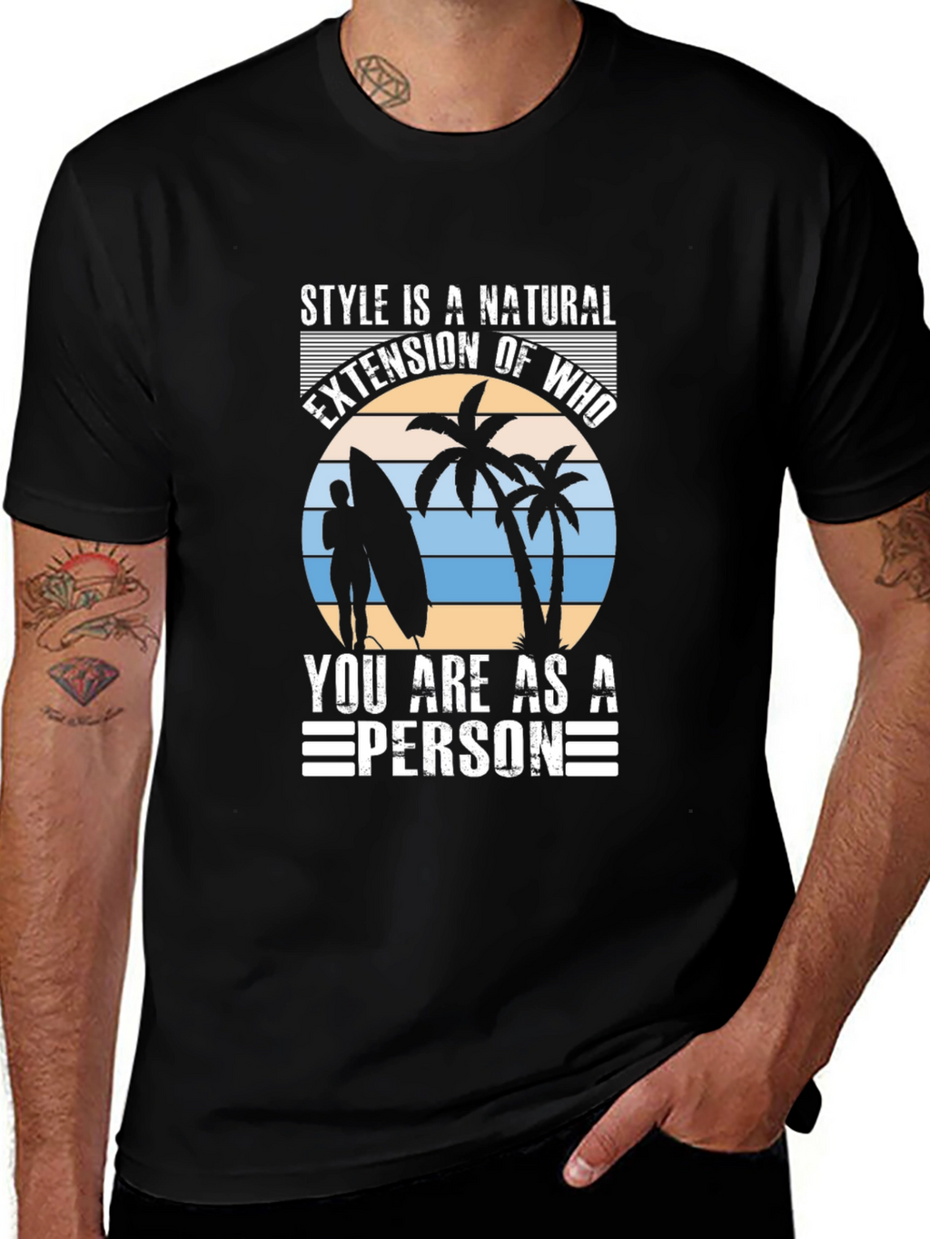 Style Is Natural Tee - Surfer Graphic T-Shirt