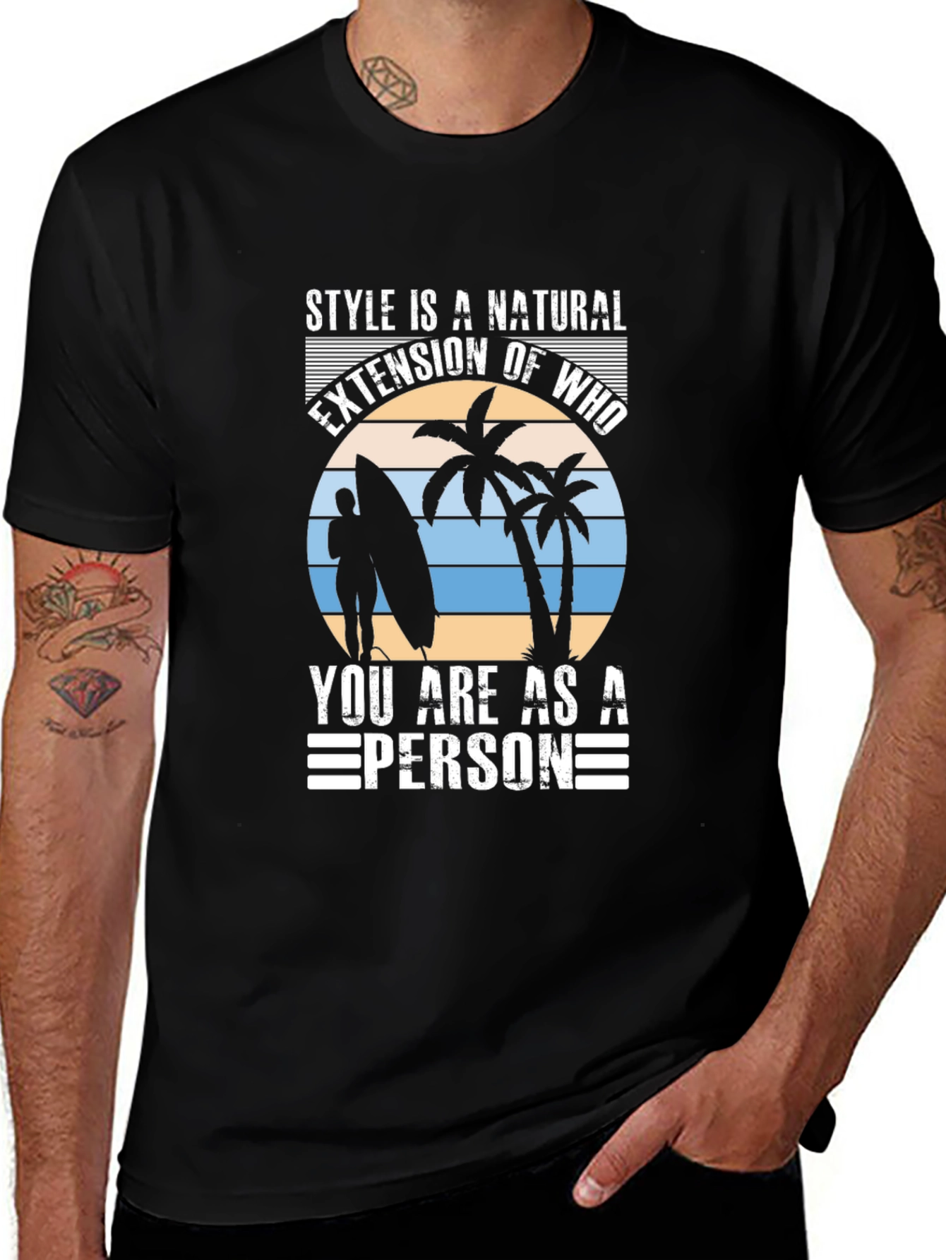 Style Is Natural Tee - Surfer Graphic T-Shirt