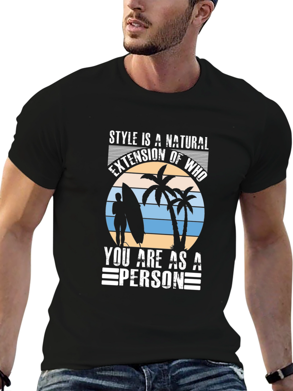 Style Is Natural Tee - Surfer Graphic T-Shirt