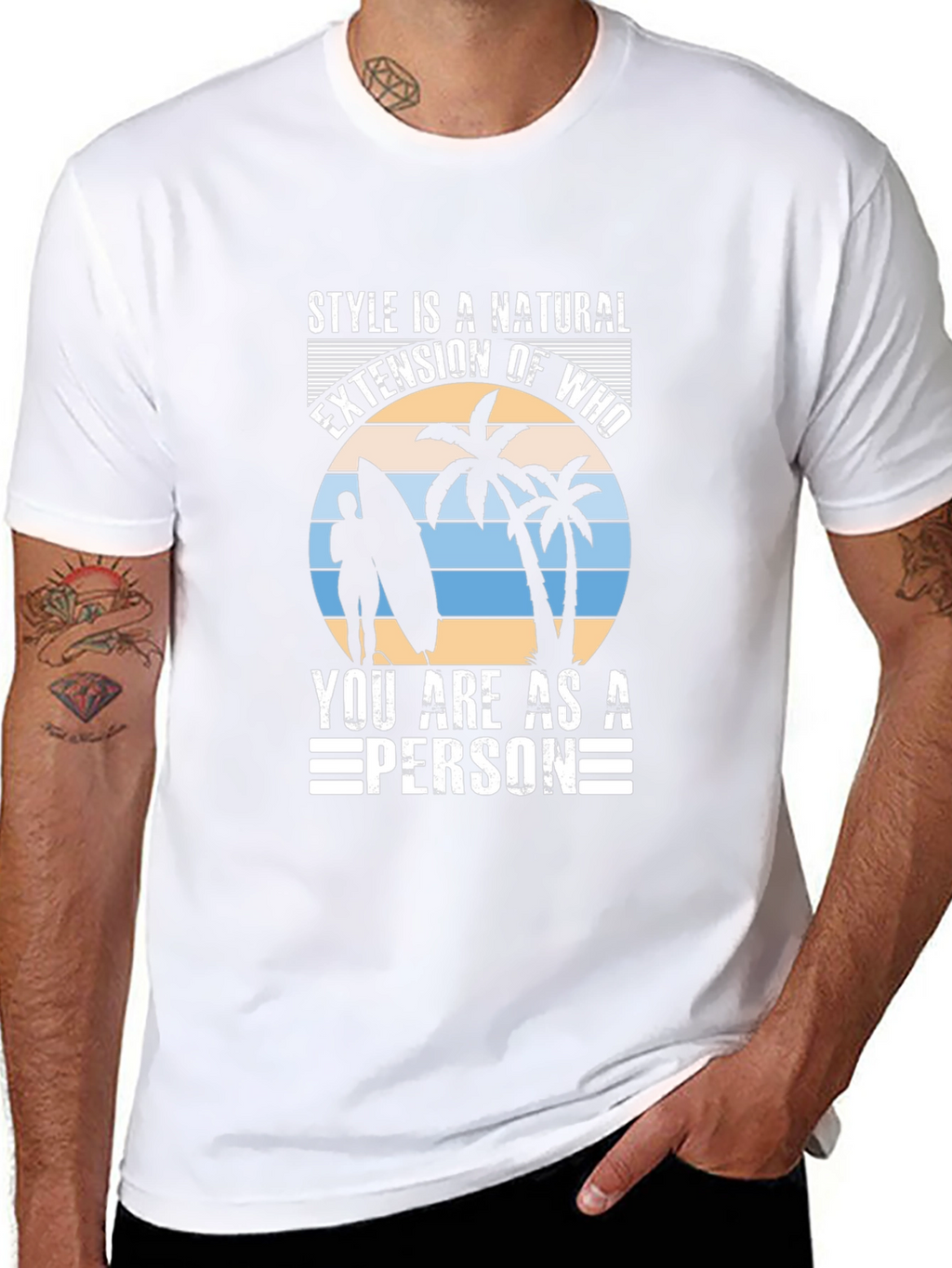 Style Is Natural Tee - Surfer Graphic T-Shirt