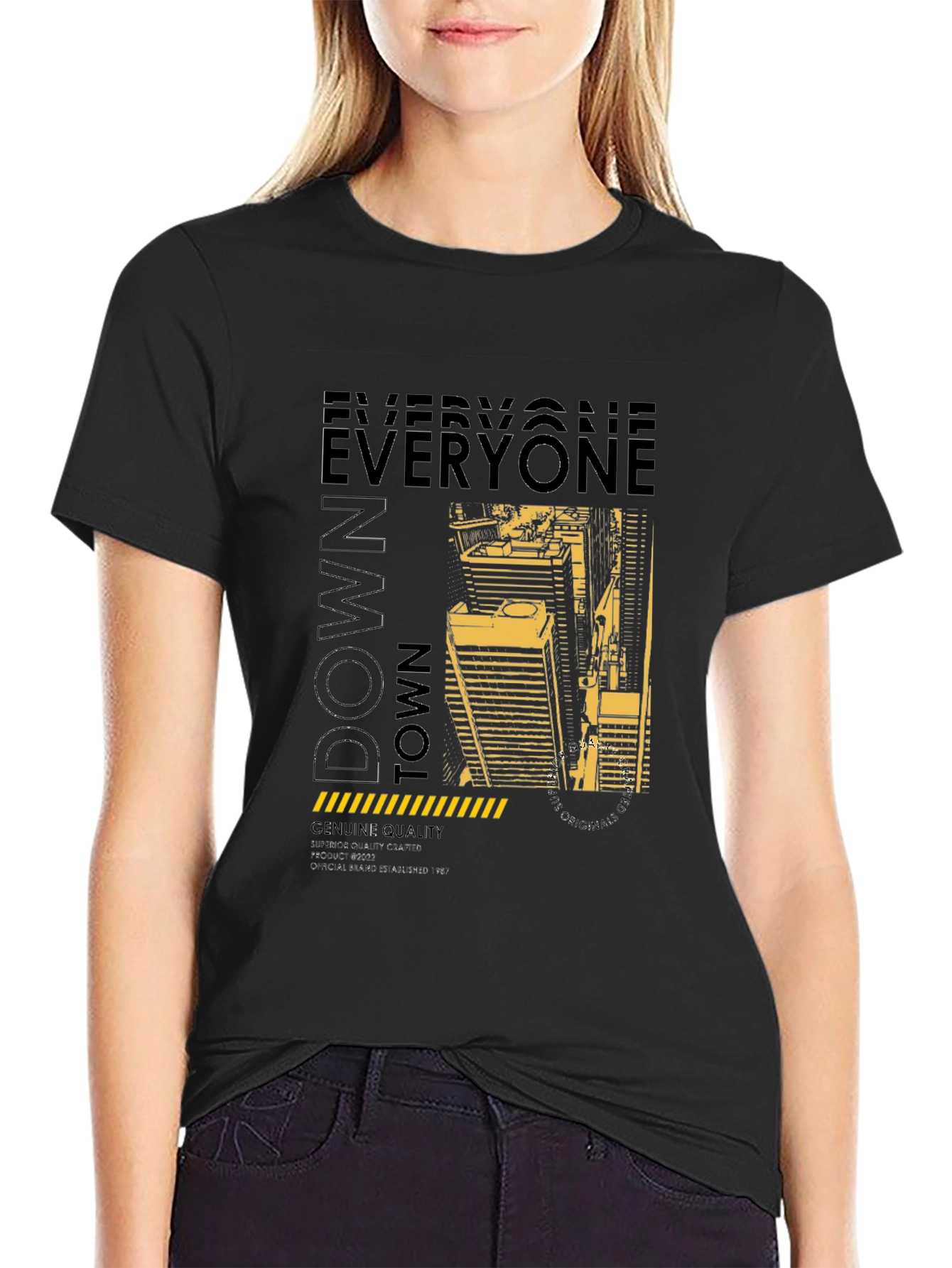 Downtown Graphic Print Crew Neck T-Shirt
