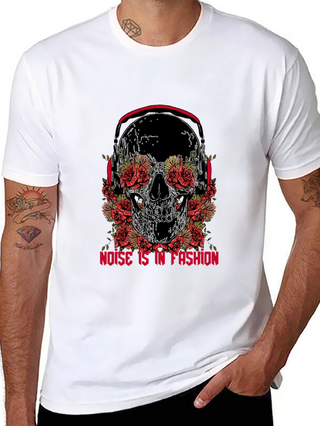 Skull & Roses Graphic Tee - Noise is Fashion