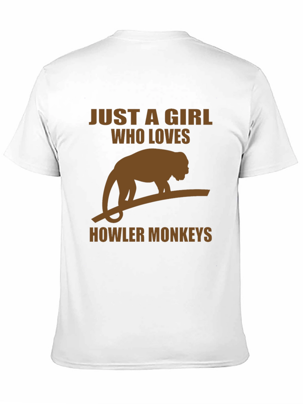 Girl Who Loves Howler Monkeys Black T-Shirt