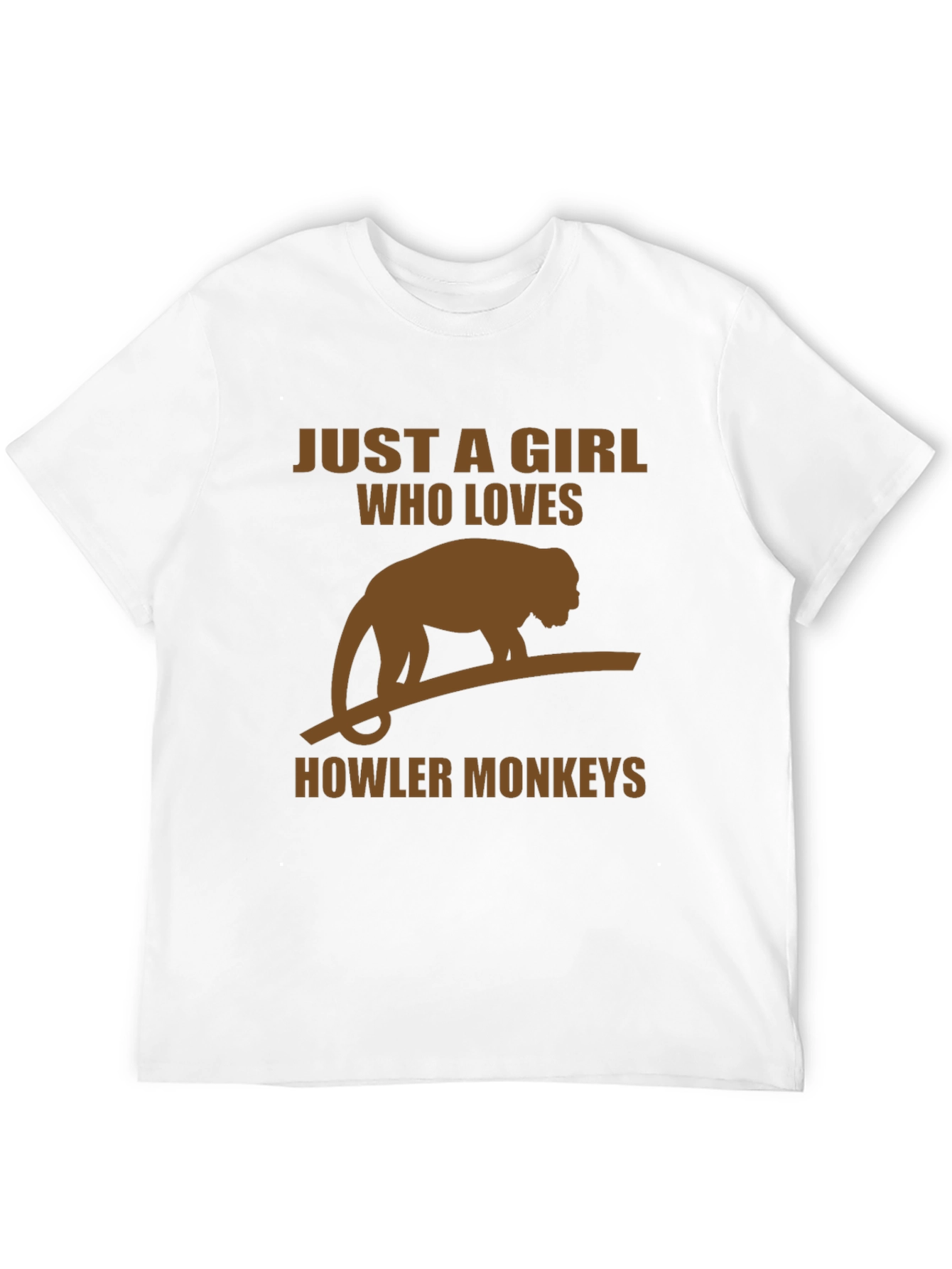 Girl Who Loves Howler Monkeys Black T-Shirt