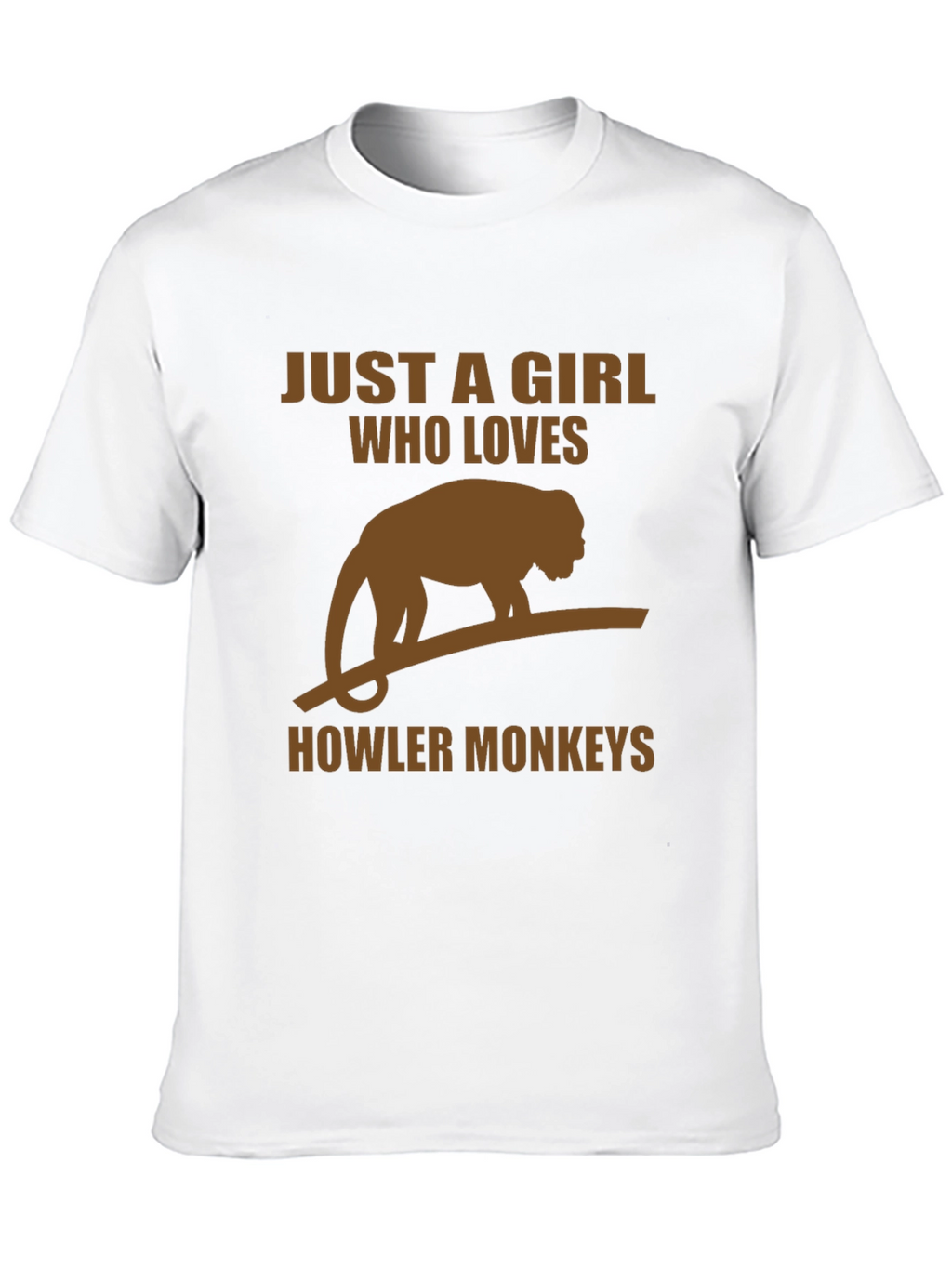 Girl Who Loves Howler Monkeys Black T-Shirt