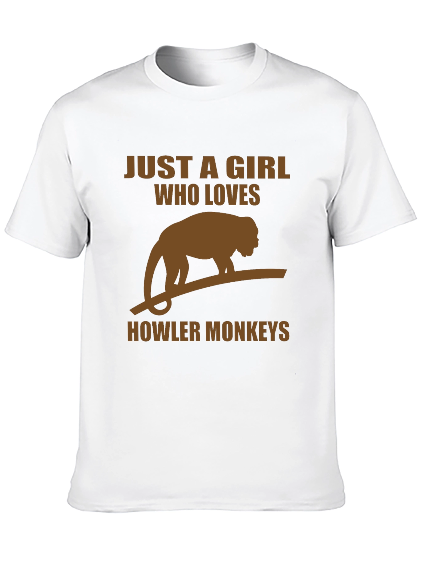 Girl Who Loves Howler Monkeys Black T-Shirt