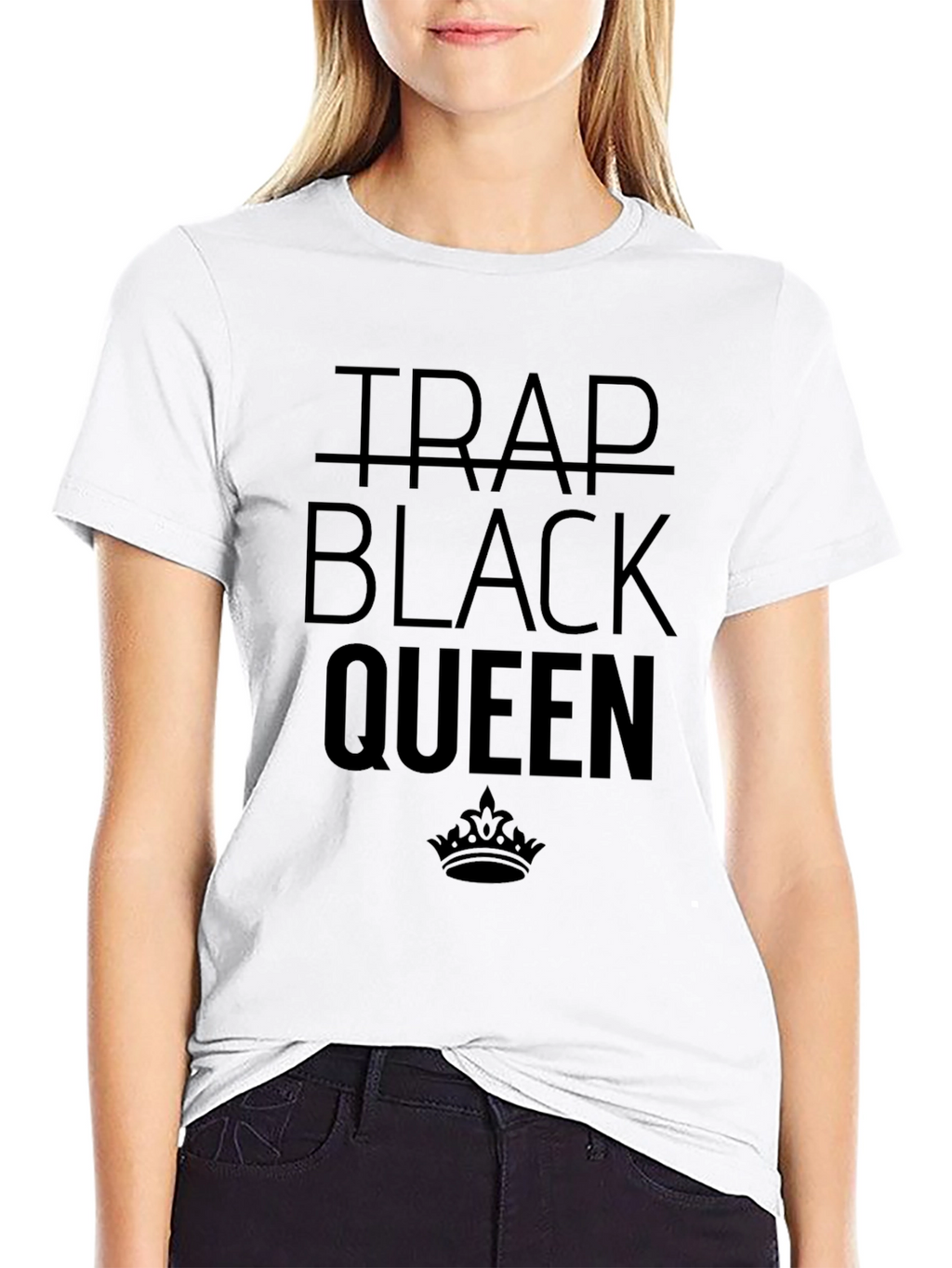Trap Black Queen Graphic T-Shirt - Black