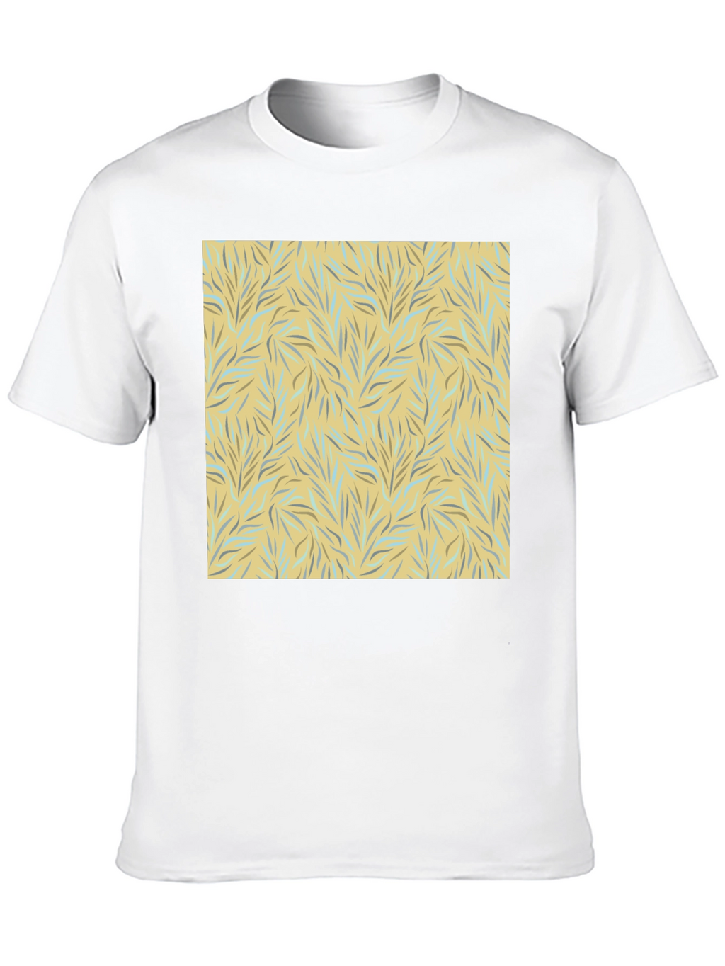 Trendy Black Tee with Abstract Leaf Design