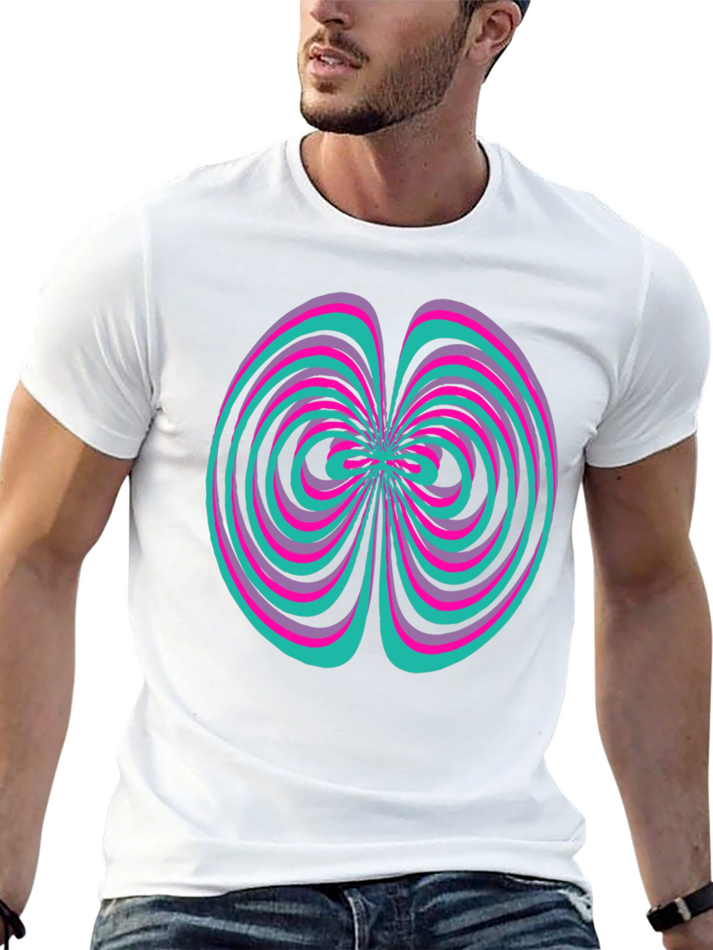 Abstract Swirl Graphic Tee - Vivid Design Shirt