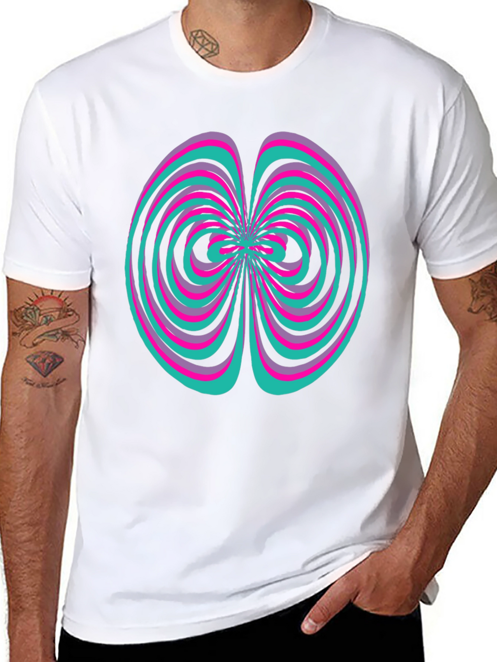 Abstract Swirl Graphic Tee - Vivid Design Shirt