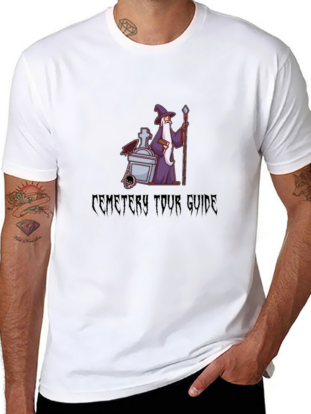 Cemetery Tour Guide Black T-Shirt