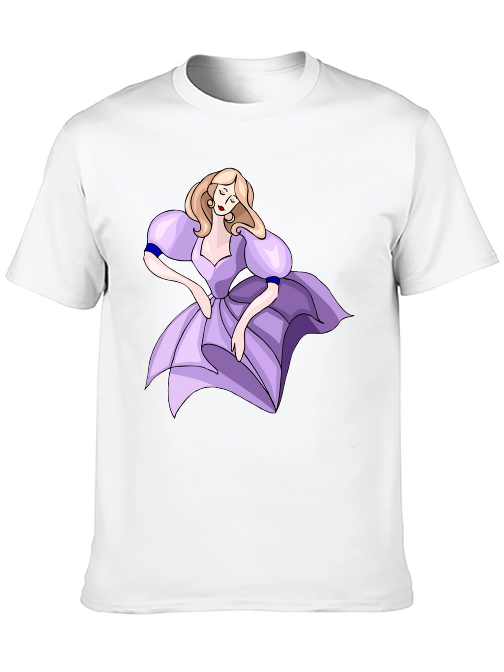 Cartoon Princess Black T-Shirt