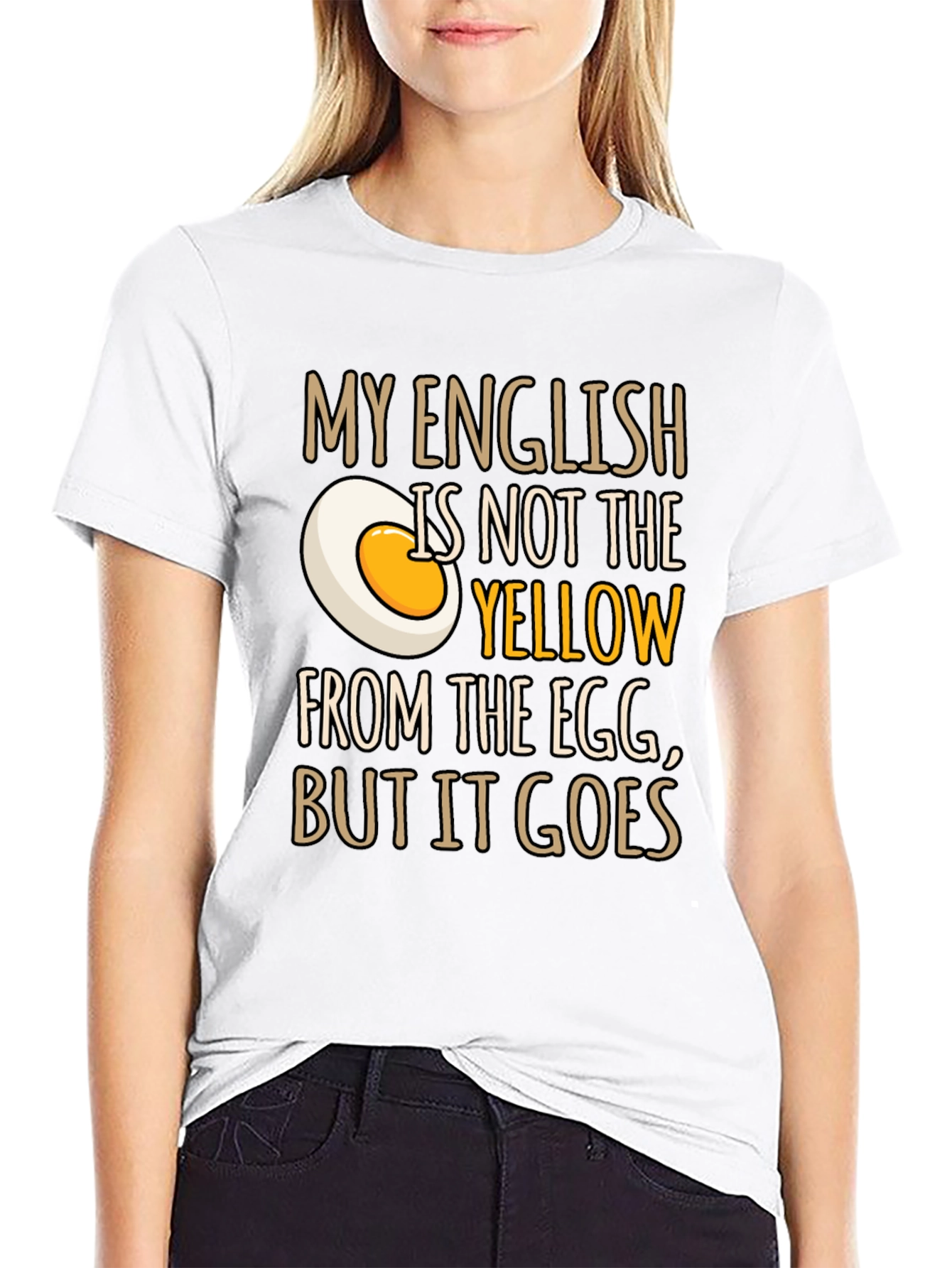 Funny English Egg Yolk Graphic Mens T-Shirt