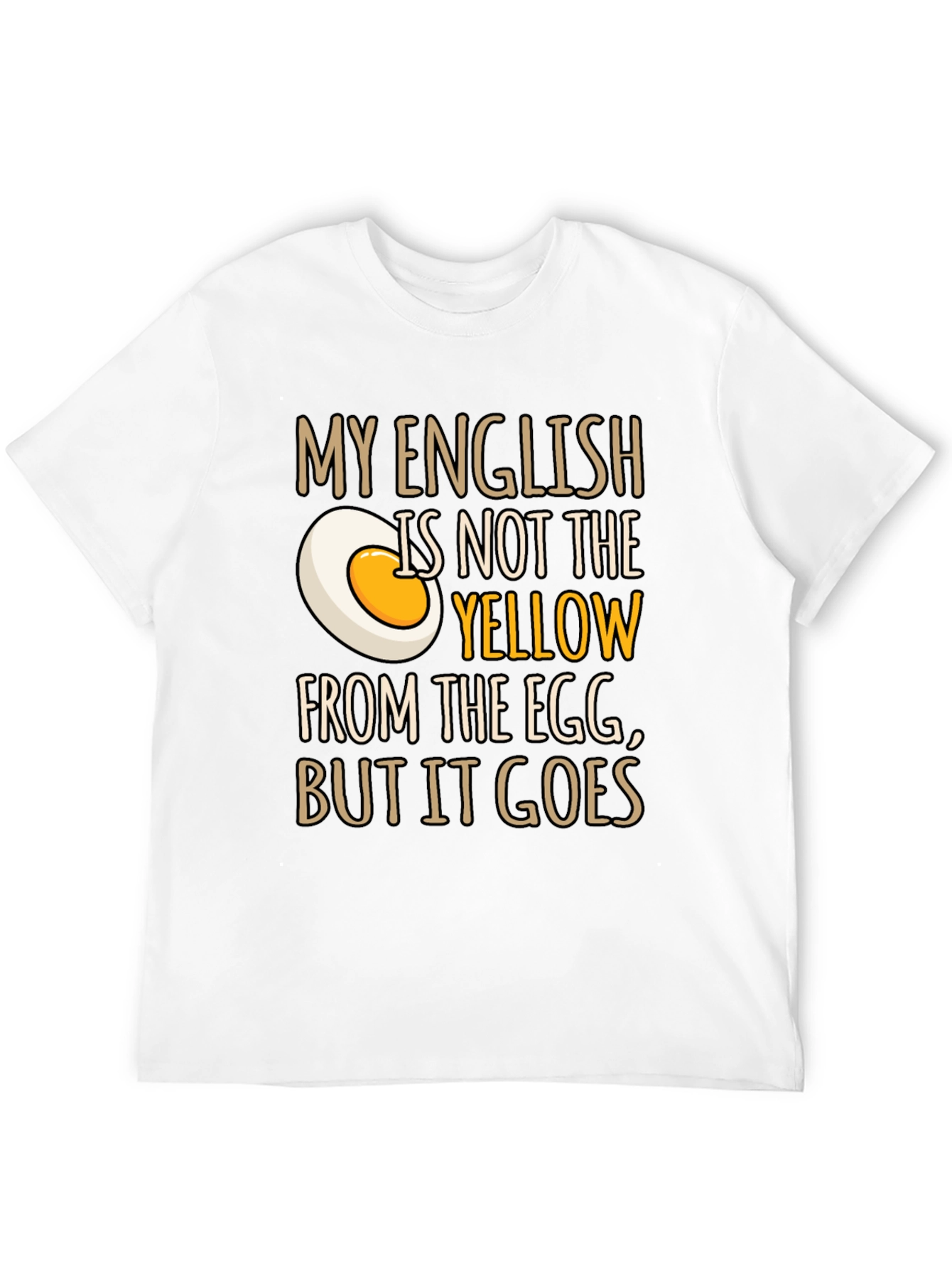 Funny English Egg Yolk Graphic Mens T-Shirt