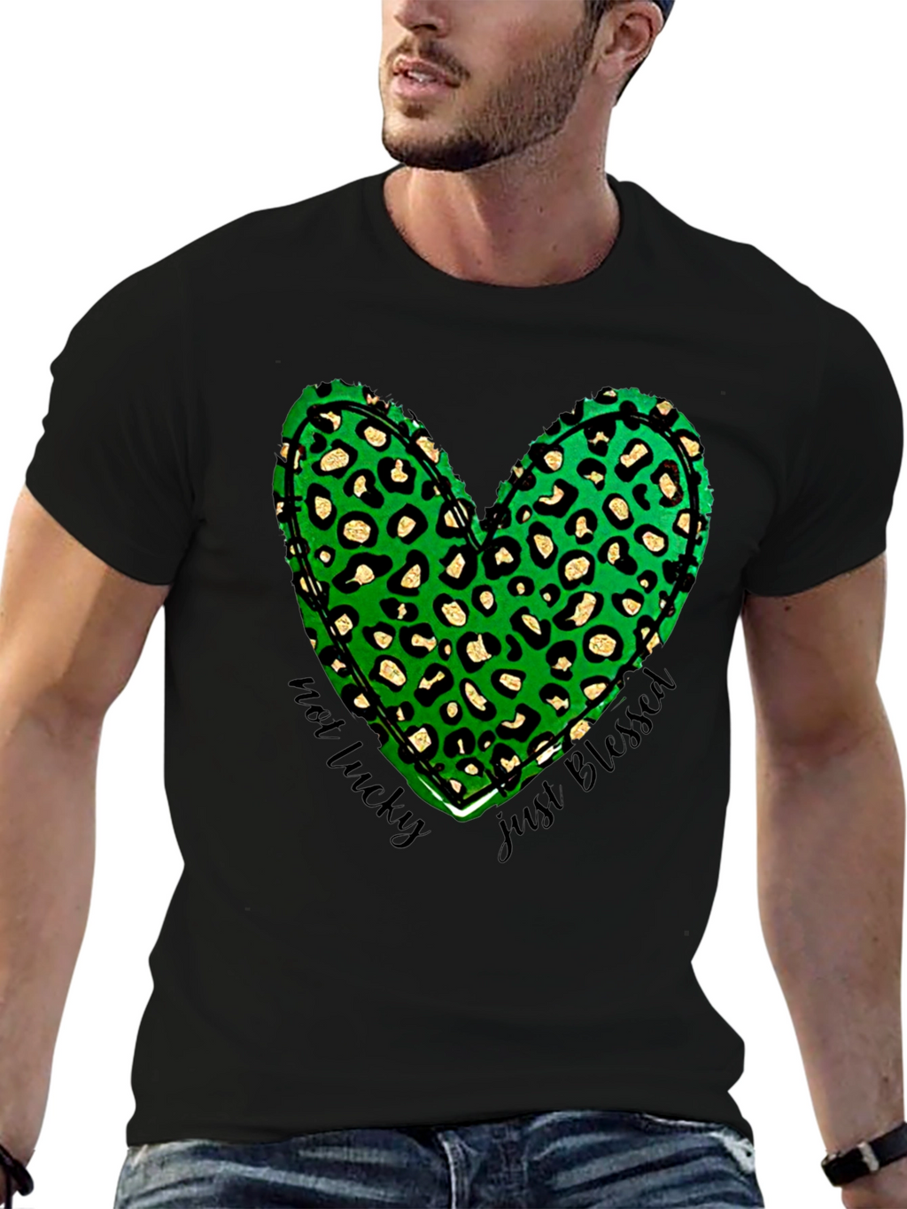 Not Lucky Just Blessed Shamrock Heart T-Shirt
