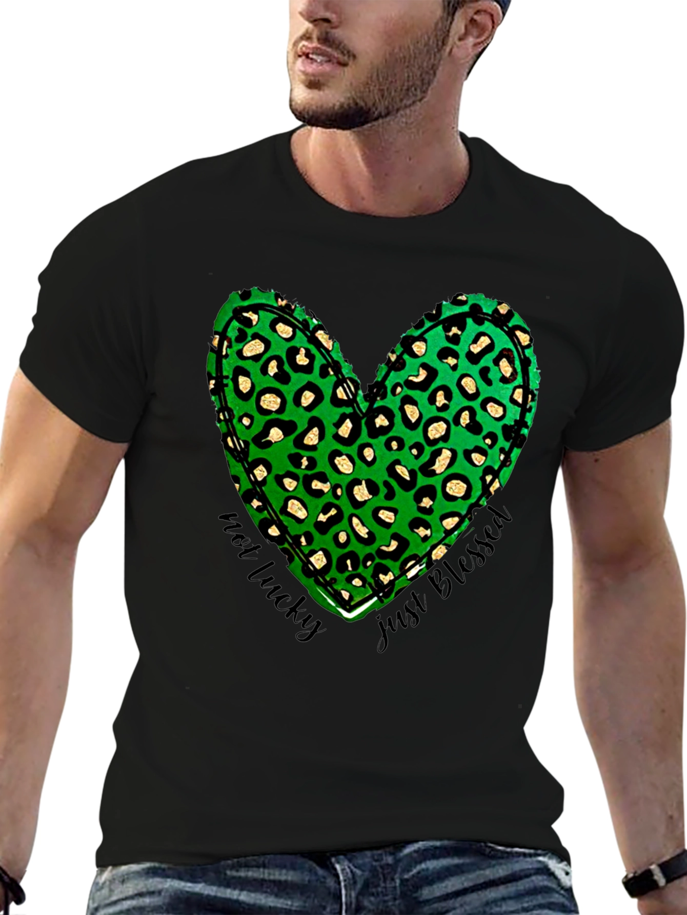 Not Lucky Just Blessed Shamrock Heart T-Shirt