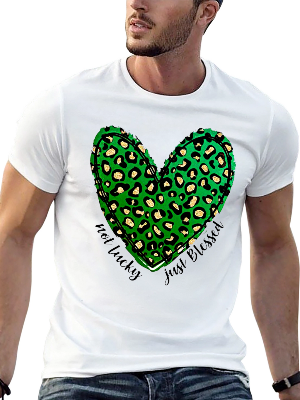 Not Lucky Just Blessed Shamrock Heart T-Shirt