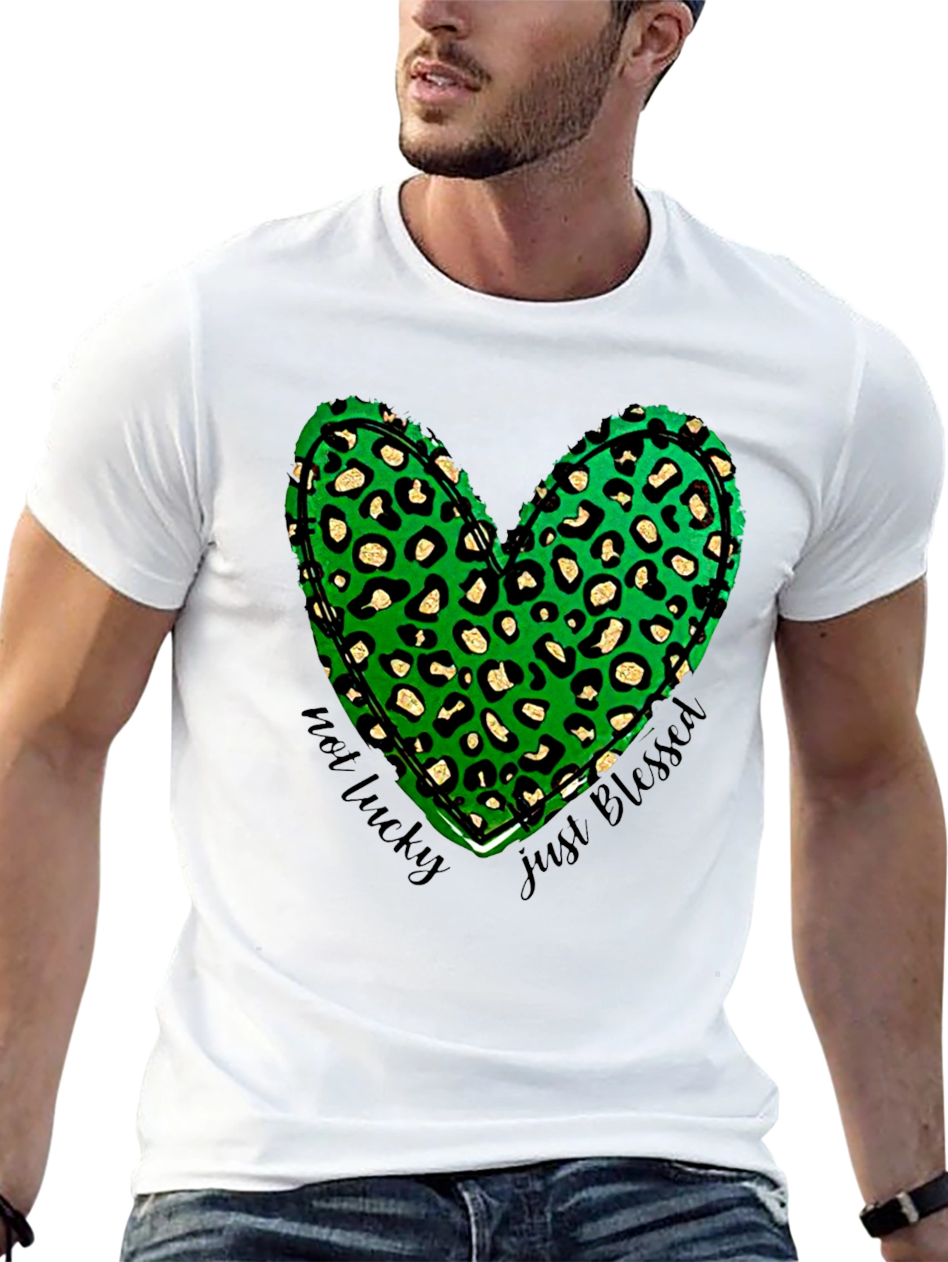 Not Lucky Just Blessed Shamrock Heart T-Shirt