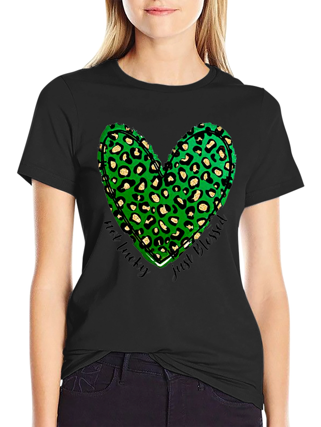 Not Lucky Just Blessed Shamrock Heart T-Shirt