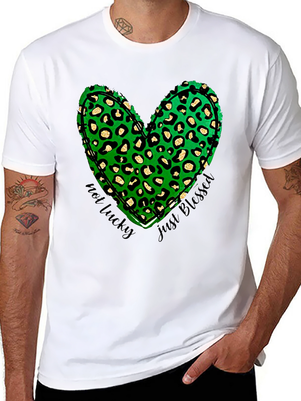 Not Lucky Just Blessed Shamrock Heart T-Shirt