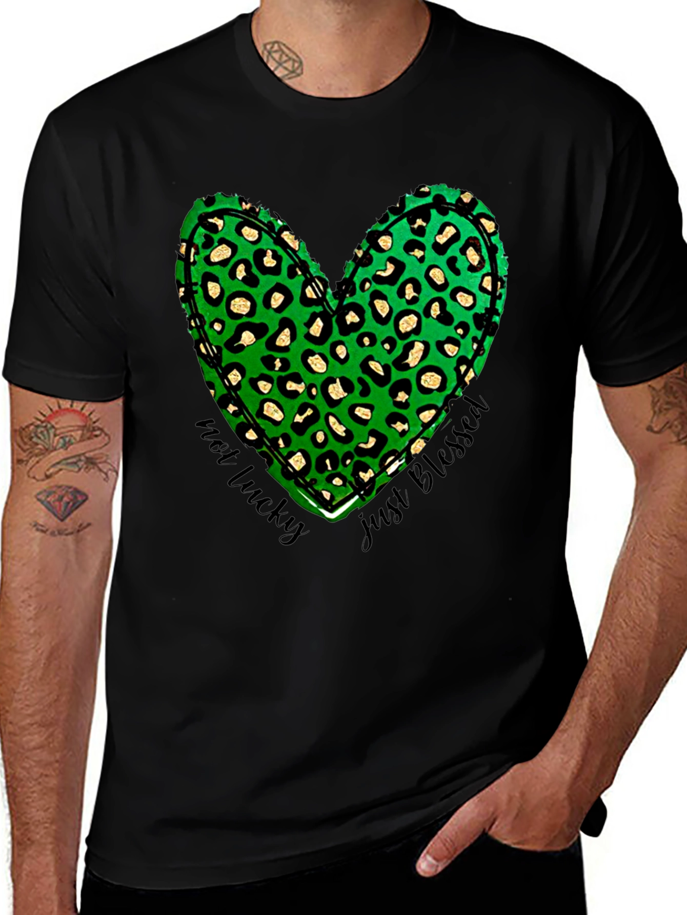 Not Lucky Just Blessed Shamrock Heart T-Shirt