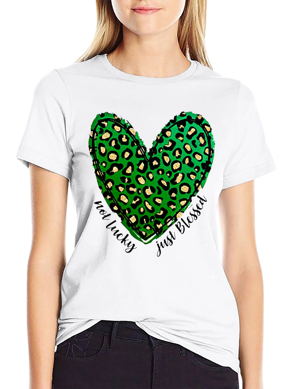 Not Lucky Just Blessed Shamrock Heart T-Shirt