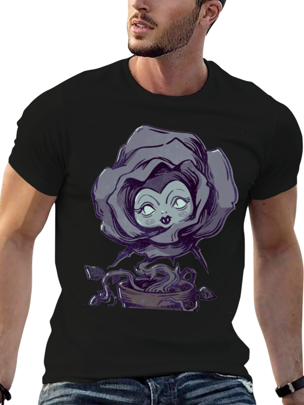 Whimsical Rose Witch Graphic Tee