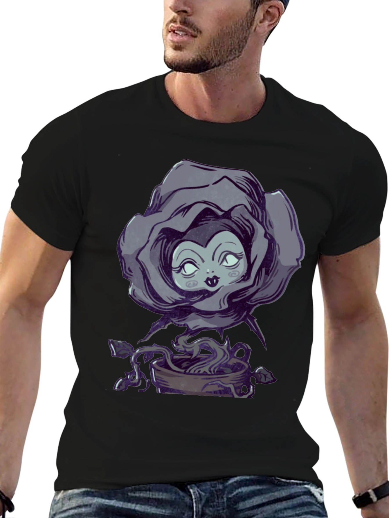 Whimsical Rose Witch Graphic Tee