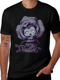 Whimsical Rose Witch Graphic Tee
