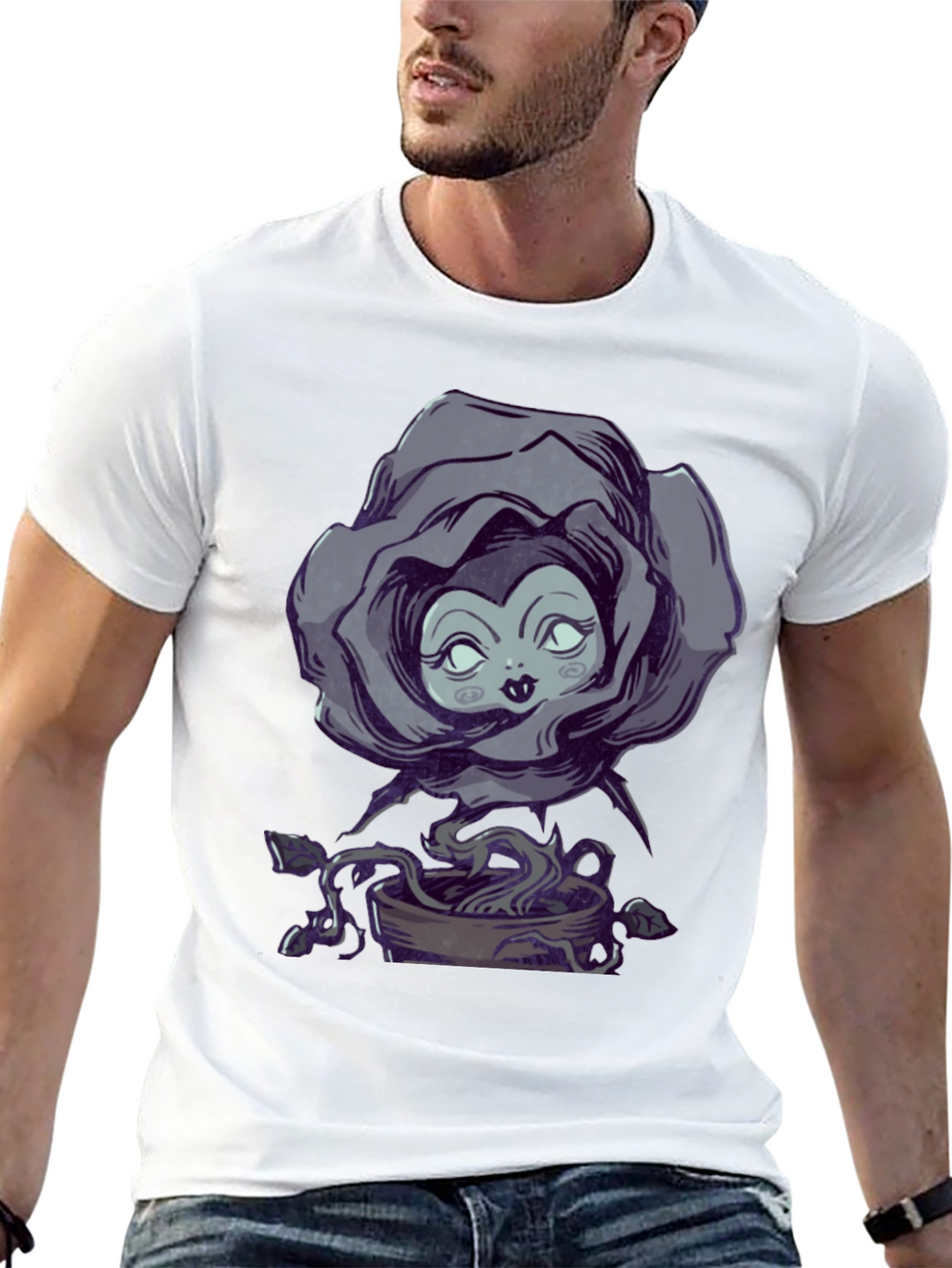 Whimsical Rose Witch Graphic Tee