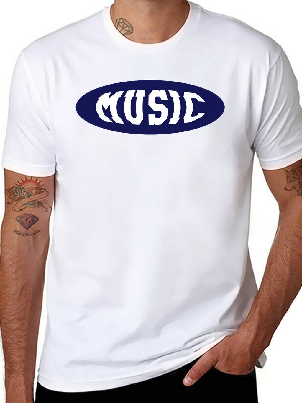 Music T-Shirt - Retro Oval Design
