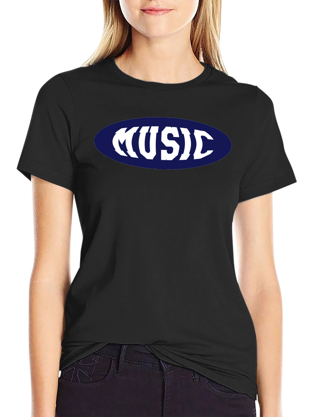 Music T-Shirt - Retro Oval Design