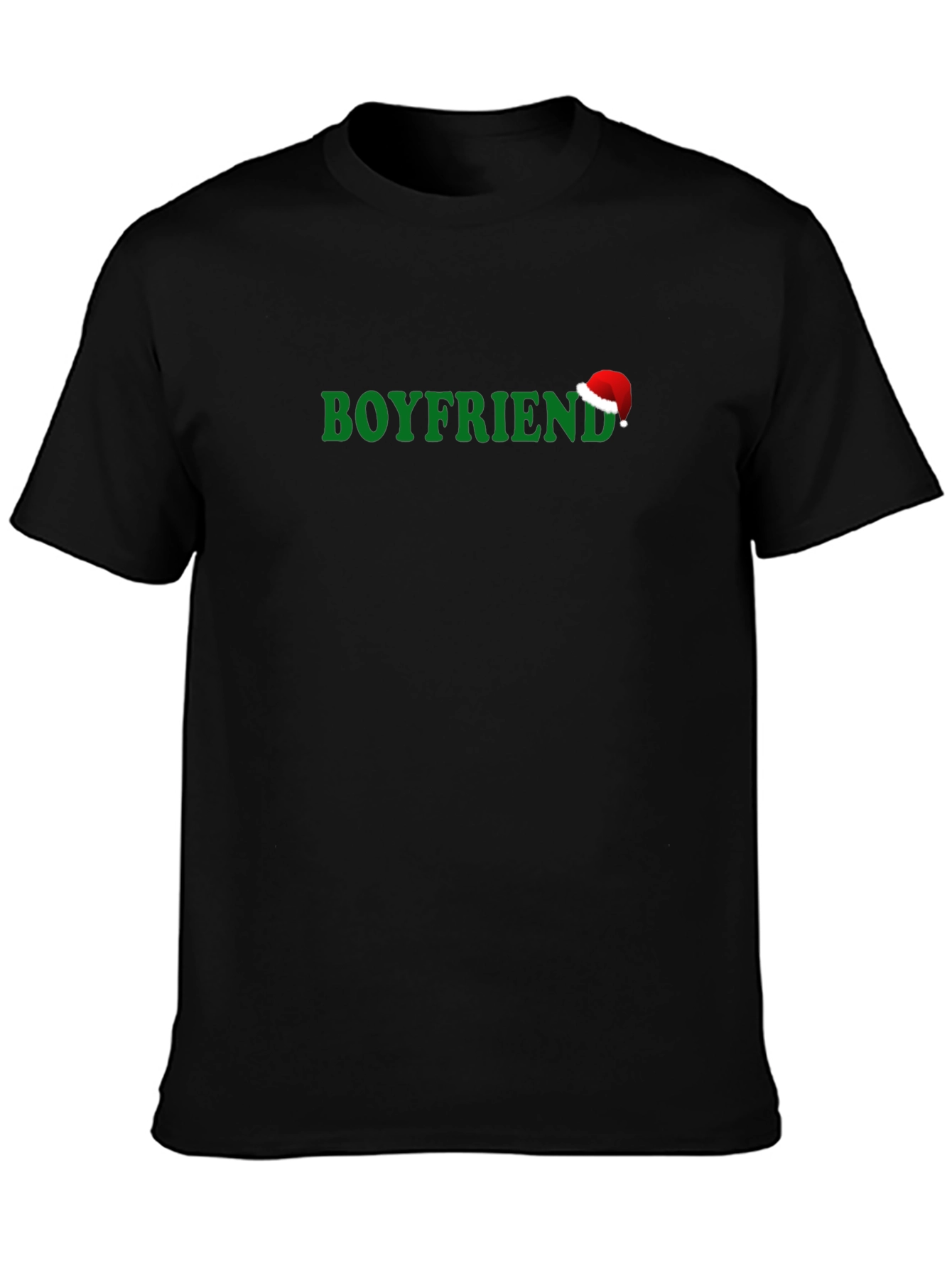 Boyfriend Santa Hat Graphic Tee - Holiday Gift